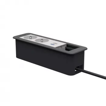 Kindermann CP Office Frame Módulo de alimentación y datos de escritorio 4 tomas 2x Schuko 1x USB-C PD
