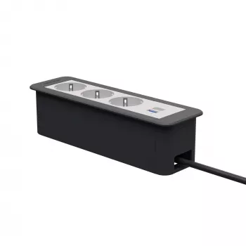 Kindermann CP Office Frame Módulo de conectividad de escritorio 4 tomas 3x Schuko 1x USB-C PD