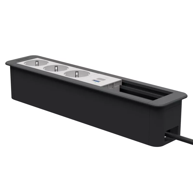 Kindermann CP Office Frame 6f 3xSt 1xUSB PD hub de conectividad de escritorio