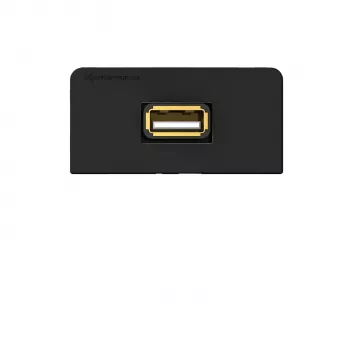 Kindermann Panel de conexión USB 2.0 antracita RAL 7024 semimarco con cable pigtail 7457000522