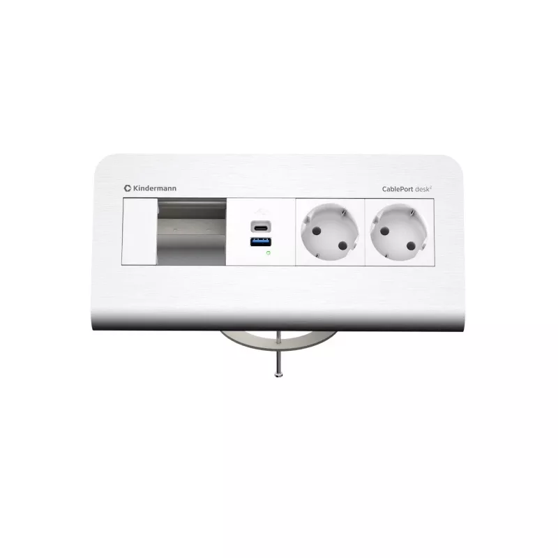 Kindermann CP desk 80 4 ranuras 2x corriente USB panel de conexión de escritorio