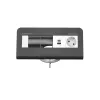 Kindermann CP desk² 80 Panel de conexión de mesa 4 tomas con 1x corriente y 1x USB-A, plata/negro