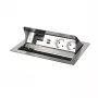 Kindermann CP Standard VA 4f. panel de conexión de escritorio con 2x tomas Schuko y 1x puerto de carga USB-A, plata/negro