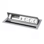 Kindermann CP Standard² Panel de conexión de mesa 6 tomas con 3x corriente y 1x función de carga USB-A, plata