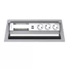 Kindermann CP Standard² Panel de conexión de mesa 6 tomas con 3x corriente y 1x función de carga USB-A, plata