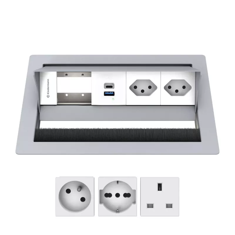 Kindermann CP Standard² 4 tomas 2x Schuko/USB INT 7492IN1172