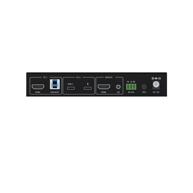 Kindermann KVM Switch 21C - Switch KVM DVI-I de 2 puertos con audio y hub USB