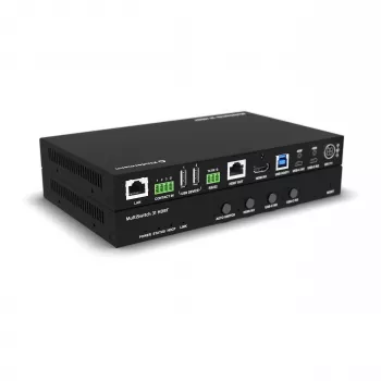 Kindermann MultiSwitch 31 HDBT 2.0 Transmisor / Switch de presentación - 3x1 USB-C y HDMI sobre HDBaseT - Telnet - RS-232 - 4K UHD