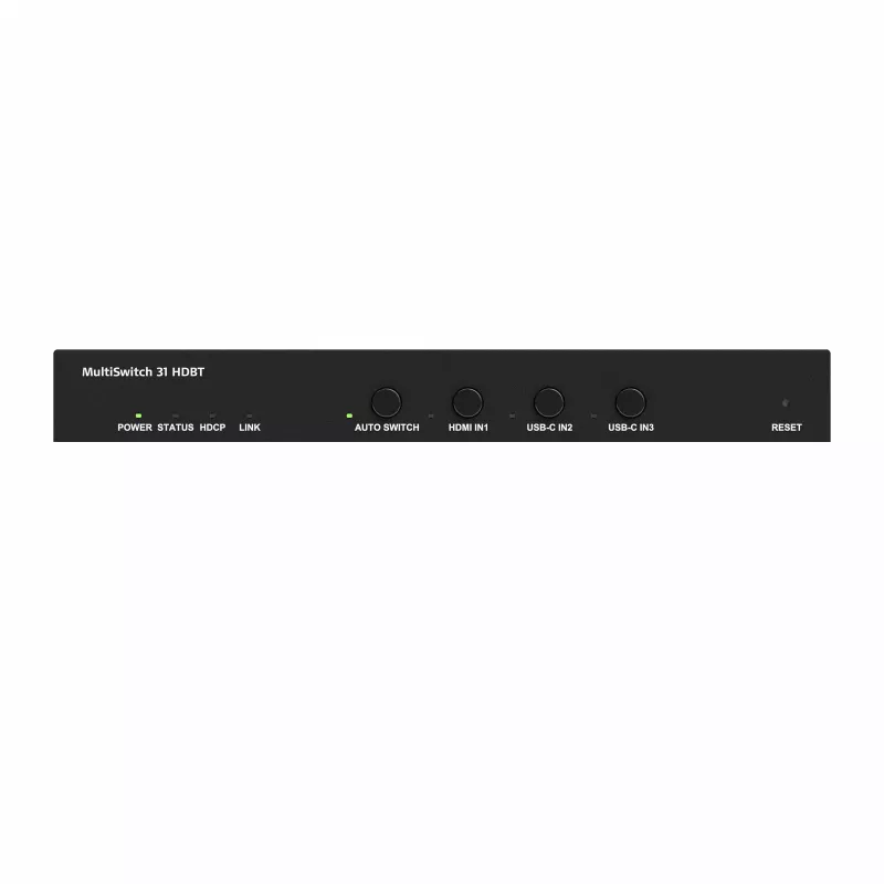 Kindermann MultiSwitch 31 HDBT 2.0 Transmisor / Switch de presentación - 3x1 USB-C y HDMI sobre HDBaseT - Telnet - RS-232 - 4K UHD