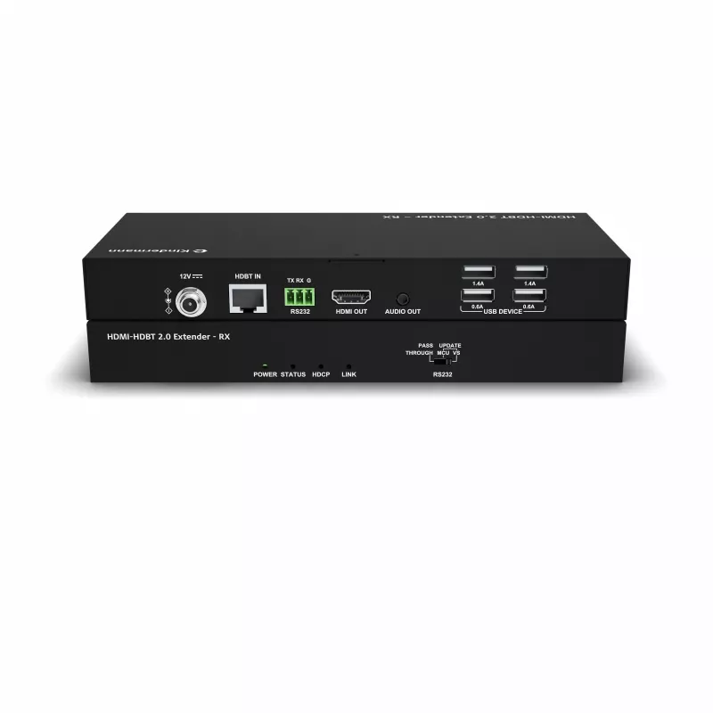 Kindermann HDMI-HDBT 2.0 Extender - receptor - RS-232 - USB 2.0