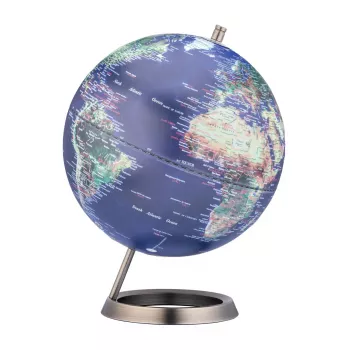 TROIKA Globo 23.5 Degrees (G2507-P2P2/CB) - Pisapapeles globo terráqueo de escritorio, base cromada, 60mm