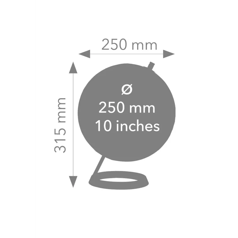 TROIKA Globe 23.5 Degrees (G2507-P2P2/CB) - globo de escritorio pisapapeles, base cromada, 60mm