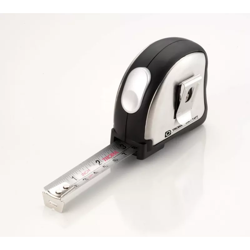 TROIKA ACCURATE Mini flexómetro 2m/6ft llavero cromado