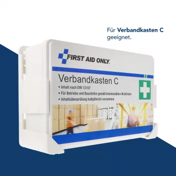 Soporte de pared First Aid Only para botiquín C, orificios pretaladrados, blanco/gris