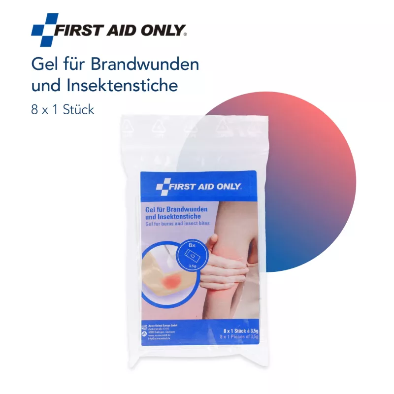 First Aid Only Gel para quemaduras P-91401 00 Transparente 8 sobres