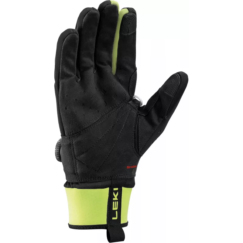 LEKI PRC Boa Shark guantes de esquí de fondo - negro/amarillo neón, talla L