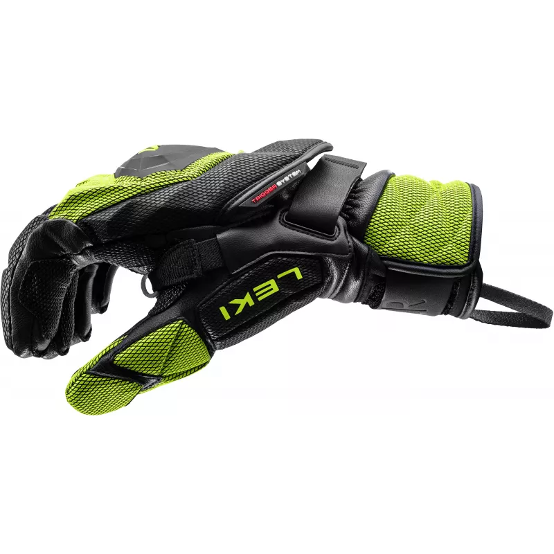 LEKI WCR Venom GS 3D Guantes de esquí de competición 7.5 negro/blanco/rojo