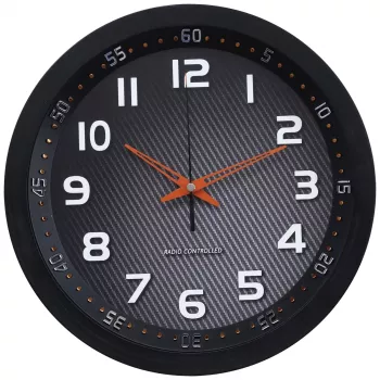Technoline WT 8972 Reloj de pared - cuarzo - analógico - esfera blanca - marco negro - 25,5 cm