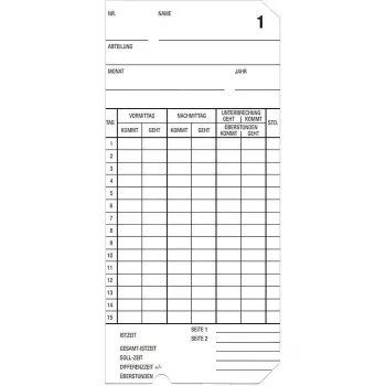 Bürk Mobatime 500 tarjetas de fichaje tipo 2-6 - pack de 500