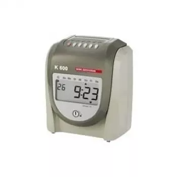 BÜRK MOBATIME K600 reloj de control horario - reloj de matriz de puntos con pantalla LCD, impresión de 6 columnas, negro/rojo