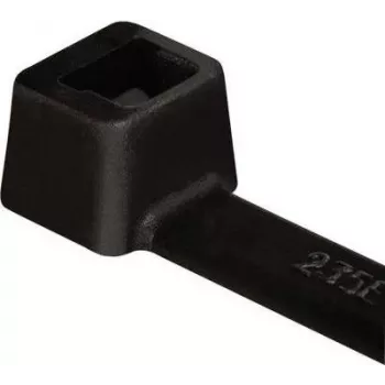 HellermannTyton T80L-W-BK-C1 Bridas, serie T, dentadas interiores, 390 mm x 4,7 mm, negro, pack de 100