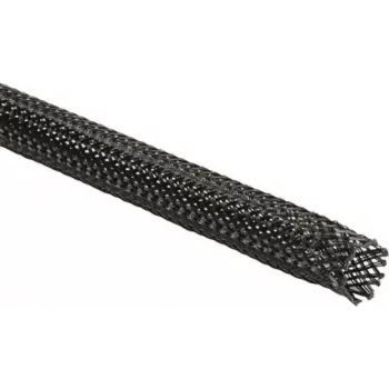 HellermannTyton Helagaine HEGPX30 funda trenzada, 30 mm de diámetro nominal, 19-45 mm de haz, poliéster (PET), negro, -50 a 150 °C, conforme a UL