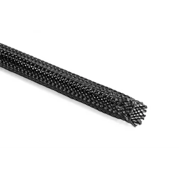 HellermannTyton Helagaine HEGPX40 funda trenzada, diámetro nominal 40mm, poliéster (PET), negro, 50m