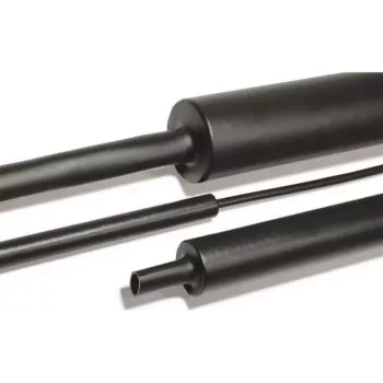HellermannTyton 323-50750 tubo termorretráctil con adhesivo, negro, 75 mm (suministrado), 22 mm (retraído), relación de retracción 4:1, 1 m de longitud