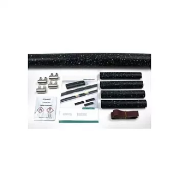HellermannTyton LVK-C-5x6-25-PO-X-BK Kit de empalme recto termorretráctil con conectores de tornillo 380-04015, negro