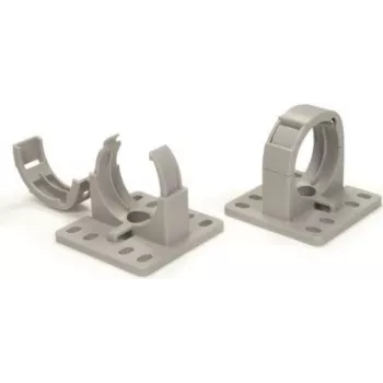 HellermannTyton CTCC-IWS37-MB65-PA66/6HIRHS-GY 20 clip para tubo corrugado, gris, 37mm, fijación con tornillo, PA66, pack de 20