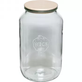 WECK tarro de borde redondo 3L con tapa de madera