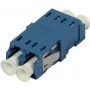SYNERGY21 adaptador de fibra óptica monomodo dúplex LC-LC, sin brida, azul, PVC, casquillo cerámico
