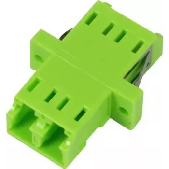 SYNERGY21 Adaptador de fibra óptica LC-LC Dúplex Multimodo OM5 Hembra a Hembra Casquillo de cerámica Verde