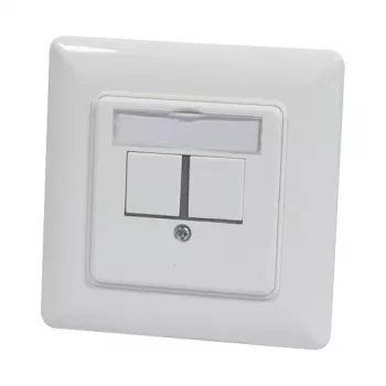 Synergy 21 Soporte de módulo Keystone Caja empotrable para 2 módulos TP Blanco puro 180°