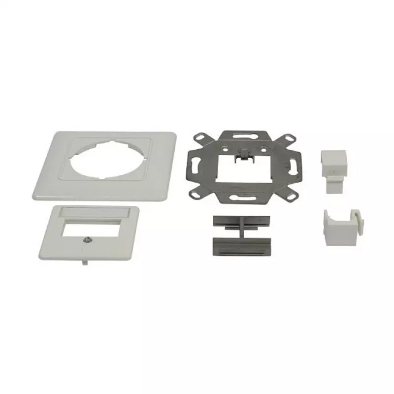 Synergy 21 Soporte de módulo Keystone Caja empotrable para 2 módulos TP Blanco puro 180°