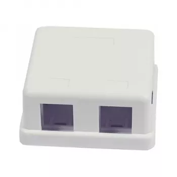 Synergy 21 Caja de módulos Keystone de superficie para 2 módulos TP Blanco puro