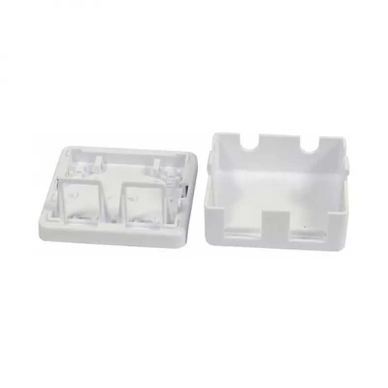 Synergy 21 Caja de módulos Keystone de superficie para 2 módulos TP Blanco puro