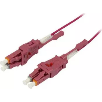 SYNERGY21 Cable de conexión de fibra óptica 15m LC-LC Dúplex OM4 Uniboot giratorio Push/Pull 2mm - Fibra multimodo (S215558)