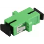 SYNERGY21 Adaptador de Fibra Óptica SC/APC, Monomodo, Simplex, PVC, Casquillo Cerámico, Con Brida, Verde