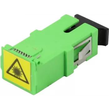 Synergy 21 Acoplador de fibra óptica SC/APC, monomodo, simplex, férula cerámica, PVC, sin brida, con obturador de protección láser (S215677)