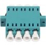 SYNERGY21 Acoplador de fibra óptica LC hembra a LC hembra multimodo OM3 50/125µm cuádruple aqua PVC
