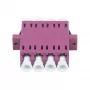 Synergy 21 Acoplador de fibra óptica LC-LC 50/125µm multimodo OM4 violeta Erika cuádruple PVC con brida