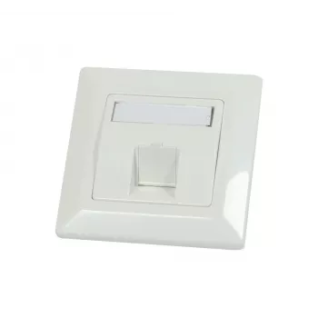 Synergy 21 soporte de módulo Keystone tapa empotrable para 1 módulo TP, blanco puro, marco exterior cuadrado (S216322V2)