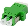 SYNERGY 21 acoplador de fibra óptica LC/APC, dúplex, monomodo 9/125µm, verde, casquillo cerámico, con brida, con protección láser unilateral