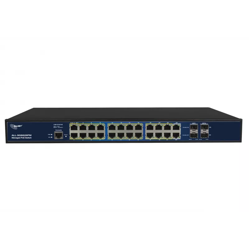 ALLNET ALL-SG8626PMJ switch Gigabit Layer 2+ Full Managed con 24 puertos PoE+ 370W