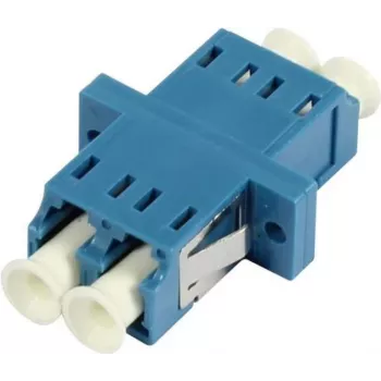 SYNERGY21 adaptador de fibra óptica LC-LC dúplex multimodo OM2, casquillo cerámico, PVC, azul