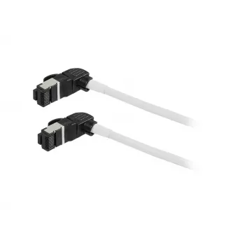 Synergy21 Cable de red RJ45, CAT6A 500MHz, 0,15m, Blanco, S/FTP, Slimline redondo d=4,5mm, TPE/LSZH (Superflex), AWG28, con conector CAT7, conector giratorio