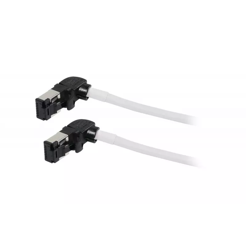 Synergy21 Cable de red RJ45, CAT6A 500MHz, 0,15m, Blanco, S/FTP, Slimline redondo d=4,5mm, TPE/LSZH (Superflex), AWG28, con conector CAT7, conector giratorio