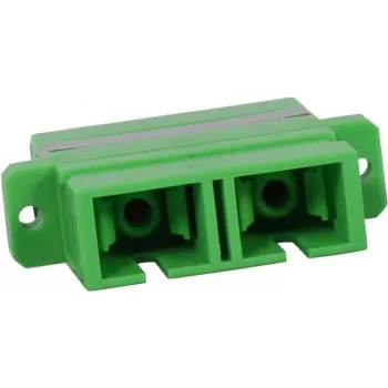 SYNERGY21 acoplador de fibra óptica SC/APC hembra a SC/APC hembra monomodo dúplex OS2 9/125µm PVC verde