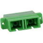 SYNERGY21 acoplador de fibra óptica SC/APC hembra a SC/APC hembra monomodo dúplex OS2 9/125µm PVC verde